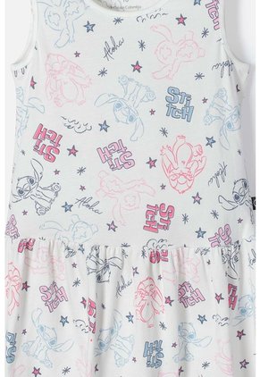 Vestido De Stitch Marfil Manga Sisa Con Bolero Para Niña 4
