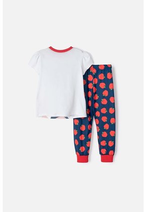 Pijama De Blancanieves Blanca Y Azul De Pantalón Largo Para Niña 2T A 5T 2T