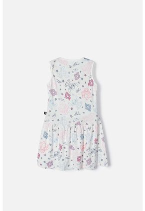 Vestido De Stitch Marfil Manga Sisa Con Bolero Para Niña 4