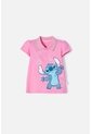 Polo De Stitch Rosada Con Estampado Para Niña 2T A 5T 3T de Disney