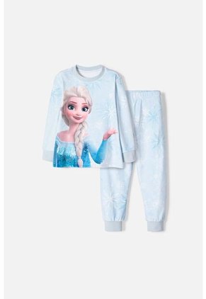 Pijama De Frozen Pantalón Largo Azul Para Niña 2T A 6T 4T