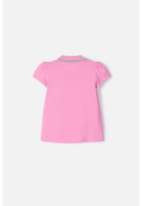 Polo De Stitch Rosada Con Estampado Para Niña 2T A 5T 3T