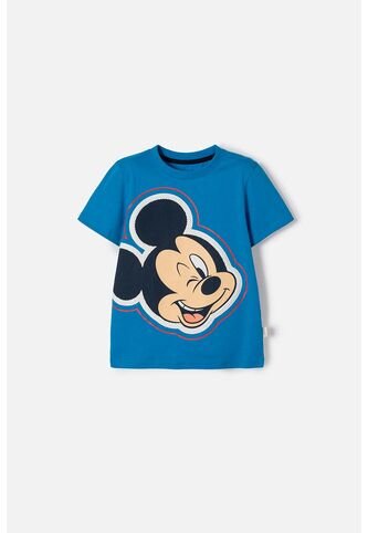 Camiseta De Mickey Mouse Manga Corta Azul Para Niño 2T A 6T 3T Disney