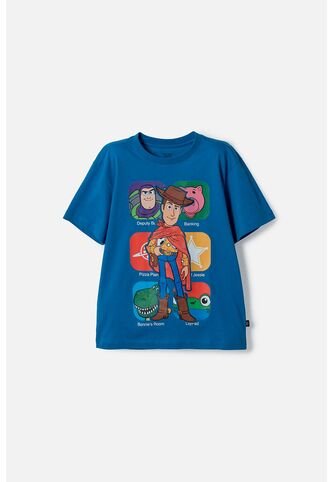 Camiseta De Toy Story Manga Corta Azul Para Niño 10 Disney