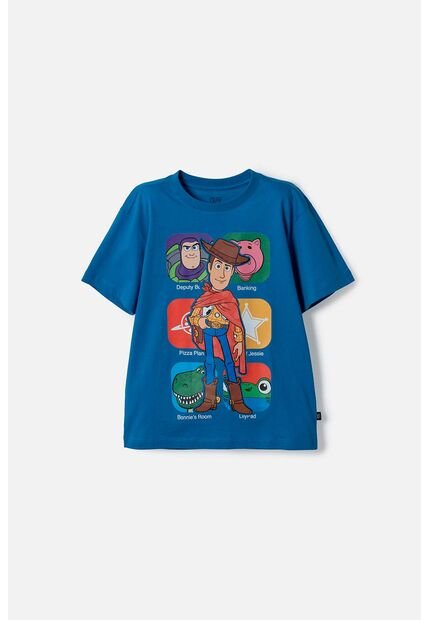 Camiseta De Toy Story Manga Corta Azul Para Niño 10