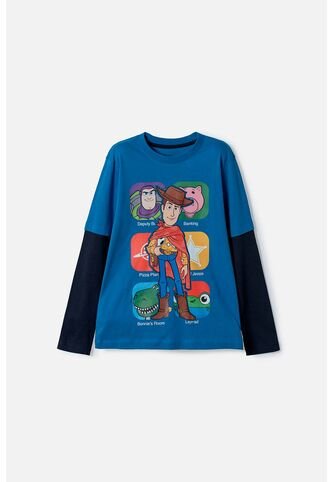 Camiseta De Toy Story Manga Larga Azul Para Niño 8 Disney