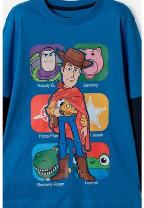 Camiseta De Toy Story Manga Larga Azul Para Niño 8