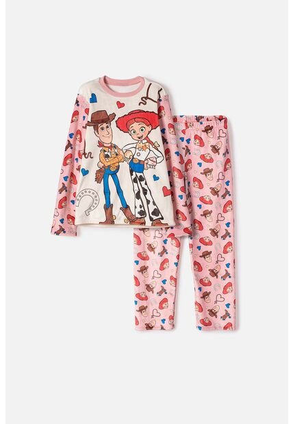 Pijama De Toy Story Pantalón Largo Palo De Rosa Para Niña 8