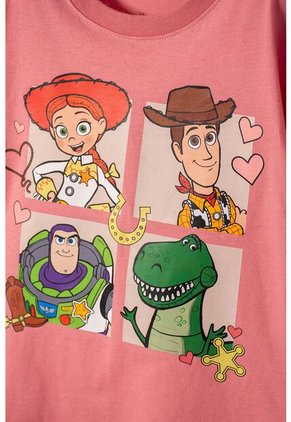 Camiseta De Toy Story Manga Corta Rosada Para Niña 3T A 6T 5T