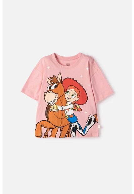 Camiseta De Toy Story Manga Corta Palo De Rosa Para Niña 10