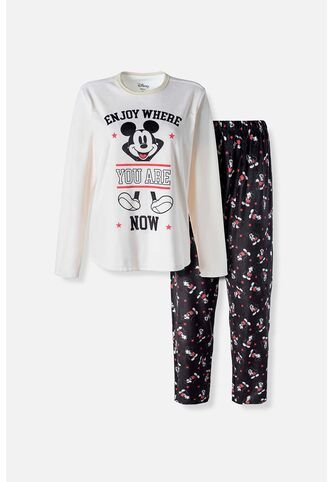 Pijama De Mickey Mouse Con Pantalon Largo Para Mujer S Disney