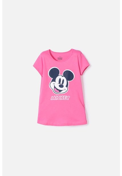 Camiseta De Mickey Mouse Manga Corta Rosada Para Niña 10