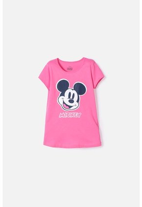 Camiseta De Mickey Mouse Manga Corta Rosada Para Niña 10