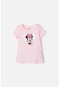 Camiseta De Minnie Mouse Manga Corta Rosada Para Niña 6 de Disney