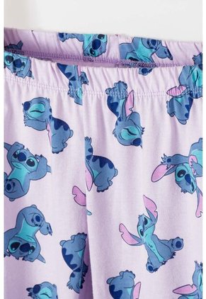 Pijama De Stitch De Pantalón Largo Marfil Y Lila Para Niña 8
