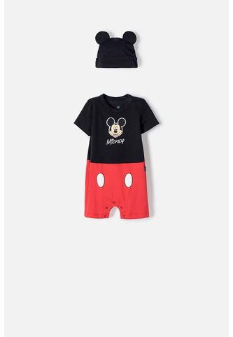 Enterizo De Mickey Mouse Con Broches Multicolor Para Bebé Niño 12-18 Disney