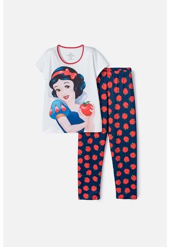 Pijama De Blancanieves Blanca Y Azul De Pantalón Largo Para Niña 4 Disney