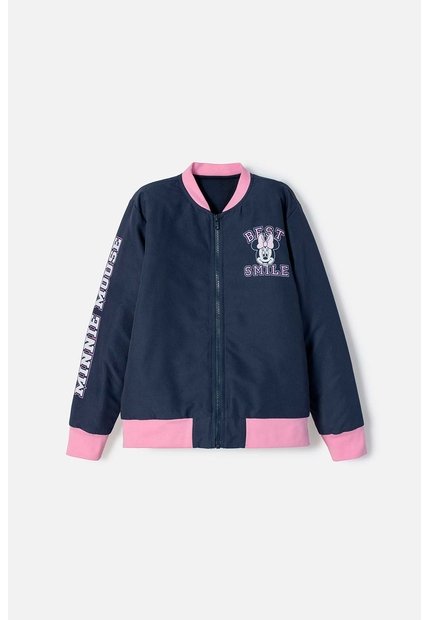 Chaqueta De Minnie Mouse Azul Con Ajuste De Cierre Para Niña 4