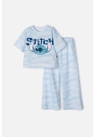 Conjunto De Stitch Azul Con Pantalón Largo Para Niña 10 Disney
