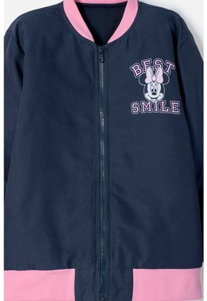 Chaqueta De Minnie Mouse Azul Con Ajuste De Cierre Para Niña 4