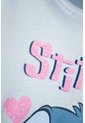 Camiseta De Stitch Manga Corta Azul Para Niña 10 de Disney