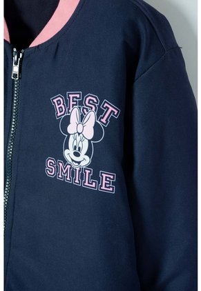 Chaqueta De Minnie Mouse Azul Con Ajuste De Cierre Para Niña 4