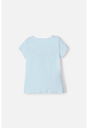 Camiseta De Stitch Manga Corta Azul Para Niña 10