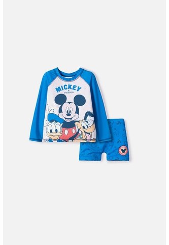Conjunto De Baño De Mickey Mouse Azul Manga Larga Para Niño 2T A 5T 3T Disney
