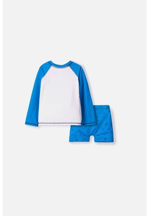 Conjunto De Baño De Mickey Mouse Azul Manga Larga Para Niño 2T A 5T 3T