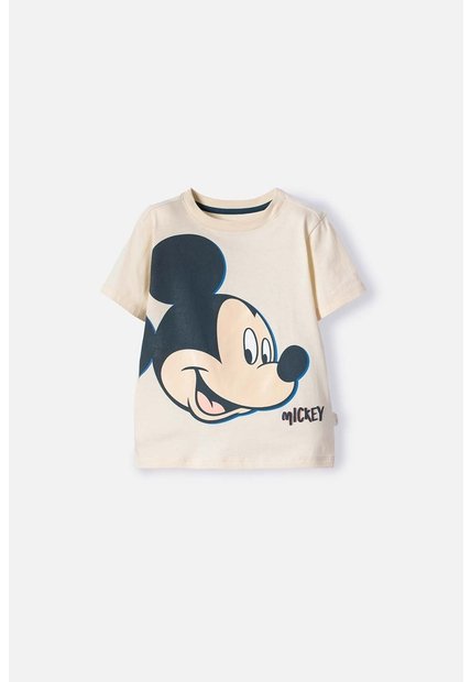 Camiseta De Mickey Mouse Marfil Oscuro Manga Larga Para Niño 2T A 5T 3T
