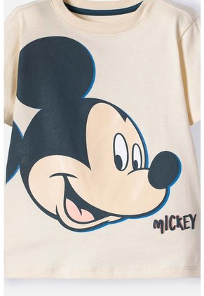 Camiseta De Mickey Mouse Marfil Oscuro Manga Larga Para Niño 2T A 5T 3T