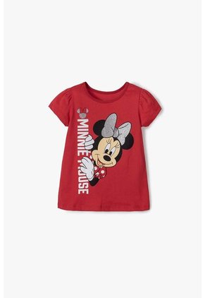 Camiseta De Minnie Mouse Roja Manga Corta Para Niña 2T A 5T 4T