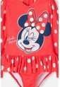 Vestido De Baño De Minnie Mouse Rojo Manga Larga Para Niña 2T A 5T 4T de Disney
