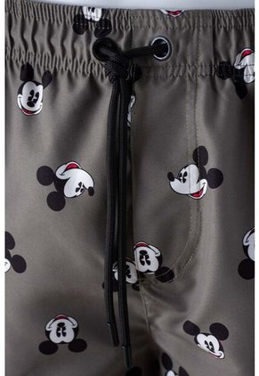 Pantaloneta De Baño De Mickey Mouse Verde Militar Con Bolsillo Para Hombre M