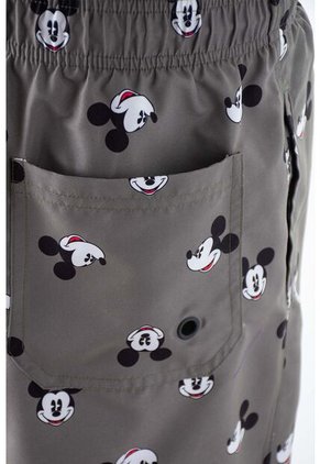 Pantaloneta De Baño De Mickey Mouse Verde Militar Con Bolsillo Para Hombre M