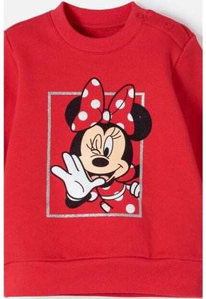 Buzo Minnie Mouse Cerrado Rojo Para Bebé Niña 3-6