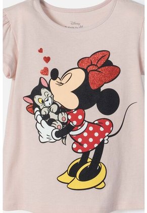 Camiseta De Minnie Mouse Manga Corta Rosado Para Niña 2T A 5T 4T