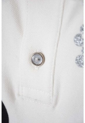 Camiseta Tipo Polo De Minnie Mouse Marfil Para Niña 2T A 5T 4T