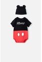 Body De Mickey Mouse Manga Corta Rojo Con Negro Para Bebé Niño 6-9 de Disney