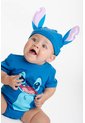 Body De Stitch Con Gorro Azul Para Bebé Niña 12-18 de Disney