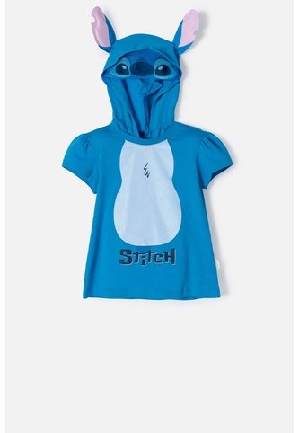 Camiseta De Stitch Con Capucha Azul Para Niña 2T A 5T 4T Disney
