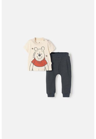 Conjunto Winnie The Pooh Caqui Y Gris Para Bebé Niño 3-6 Disney
