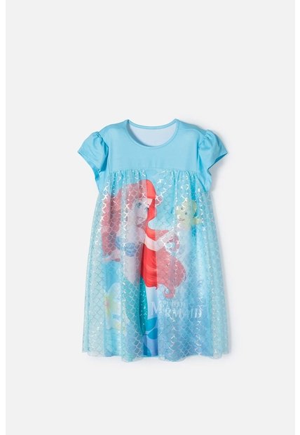 Pijama De La Sirenita Con Tull Azul Para Niña 8