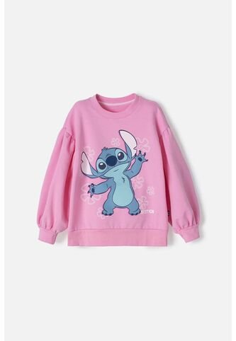 Buzo De Lilo Y Stitch Rosado De Cuello Redondo Para Niña 10 Disney