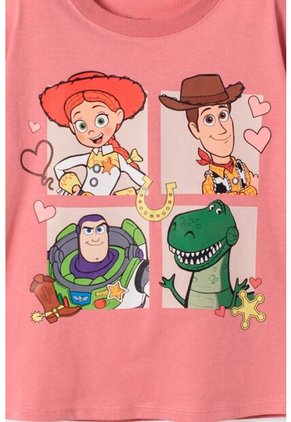 Camiseta De Toy Story Manga Corta Rosada Para Niña 3T A 6T 5T