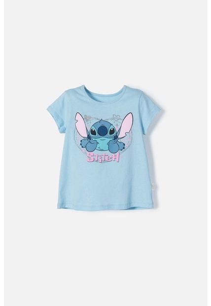 Camiseta De Stitch Azul Icónica Para Niña 2T A 5T 5T