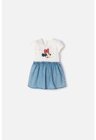 Vestido De Minnie Mouse Marfil Para Bebé Niña 6-9 Disney
