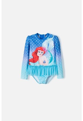 Vestido De Baño De La Sirenita Manga Larga Multicolor Para Niña 2T A 5T 2T