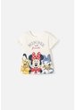 Camiseta De Minnie Mouse Manga Corta Marfil Para Niña 2T A 5T 2T de Disney