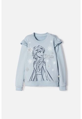 Buzo De Frozen Cerrado Azul Cielo Para Niña 4 Disney
